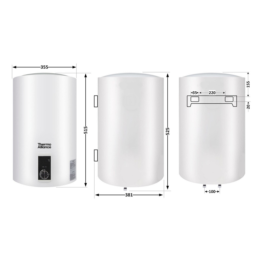 Водонагрівач електричний Thermo Alliance 30 л вертикальний, сухий ТЕН 1,6 кВт D30V16J1 (D)K Київ - фото 2