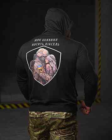 Худи maklin Моє кохання носить піксель black  НП4897 Одесса