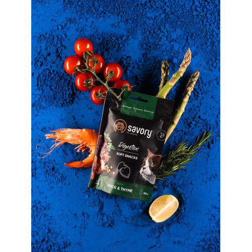 М'які ласощі Savory для покращення травлення котів, качка з чебрецем, 50 г Київ - фото 9