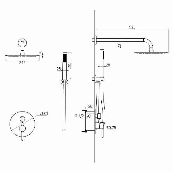 Душевая система Globus Lux LAZER Pro GLPR-205-00-SMART (000028925) Киев