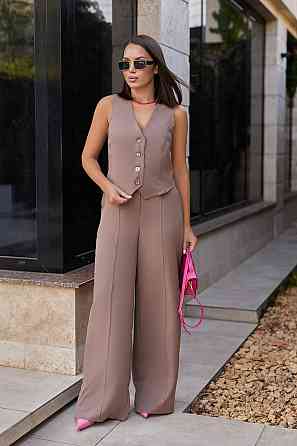 Жіночий костюм двійка жилетка з брюками "Cavin" | Батал | Розпродаж моделі Мокко, 54-56 Київ