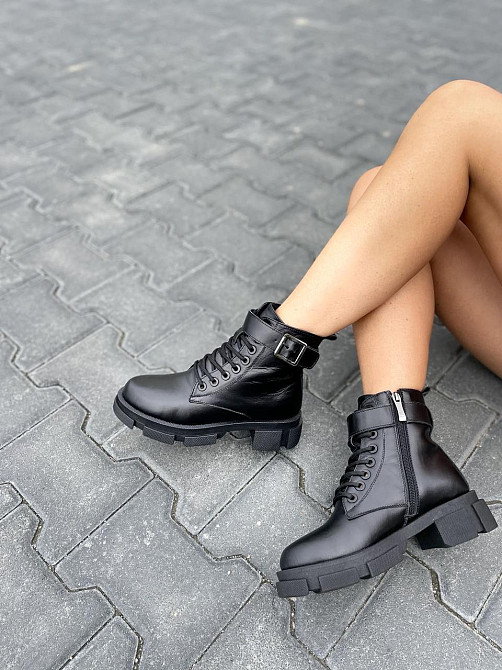 Molly Черевики жіночі MOLLY чорні натуральна шкіра зима висота 13 см (5165) Коломыя - изображение 2