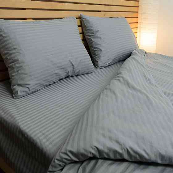 Наволочка страйп сатин на подушку 70х70 см 125 г/м2 YouStar 1 шт. (Серый) Сумы