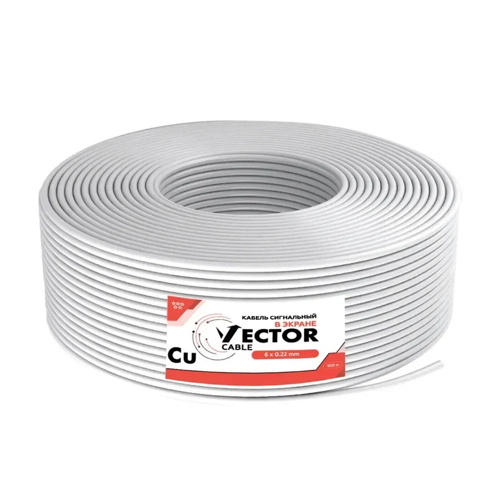 Кабель сигнальний Vector 6х0.22 Cu екран 100m (35-00022) Київ - фото 4