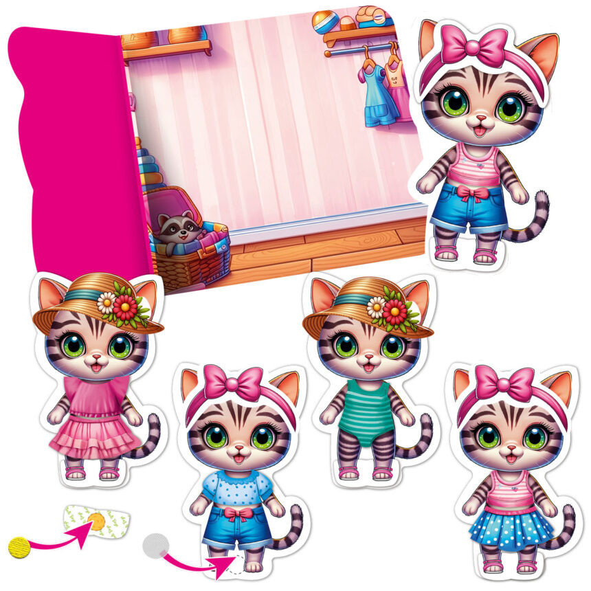 Гра розвиваюча з липучками "Кошеня" VT1320-03, 10 елементів одягу Вінниця - фото 2