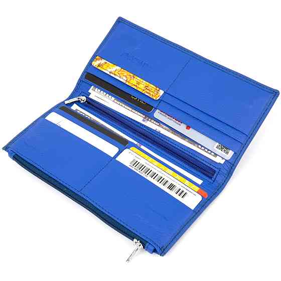 Практичний шкіряний гаманець ST Leather 19379 Блакитний Київ