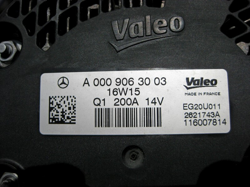 Mercedes-Benz  A0009063003 Генератор Valeo 14V 200A для двигуна OM654 R4 2.0 Diesel Одеса - фото 3