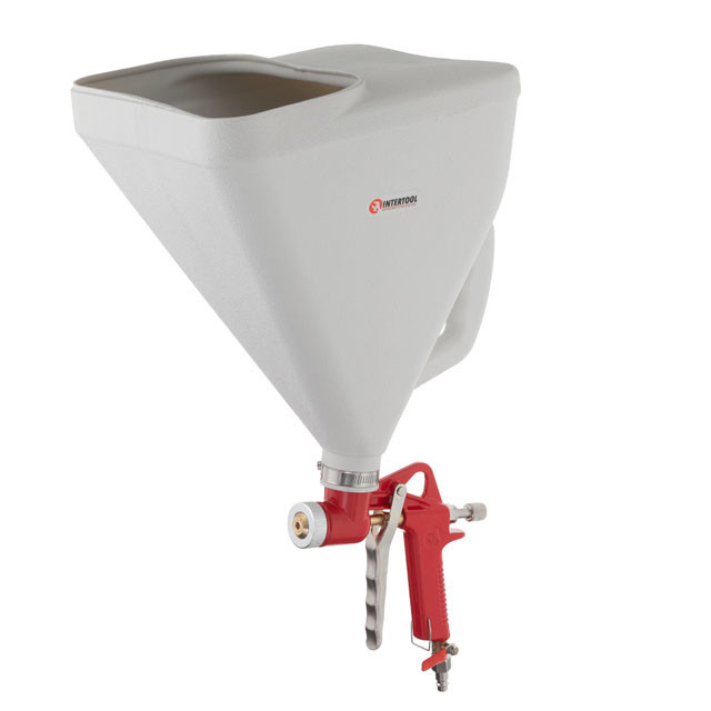 Розпилювач штукатурний пневматичний, форсунки: 4, 6, 8 мм, верхній пластиковий бачок, 9000 мл, 3-6 атм INTERTOOL PT-0403 Киев - изображение 2