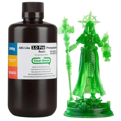 Фотополімерна смола ELEGOO Resin, ABS-like 3.0 pro 1кг, transparent green (50.103.0254) Вінниця - фото 1