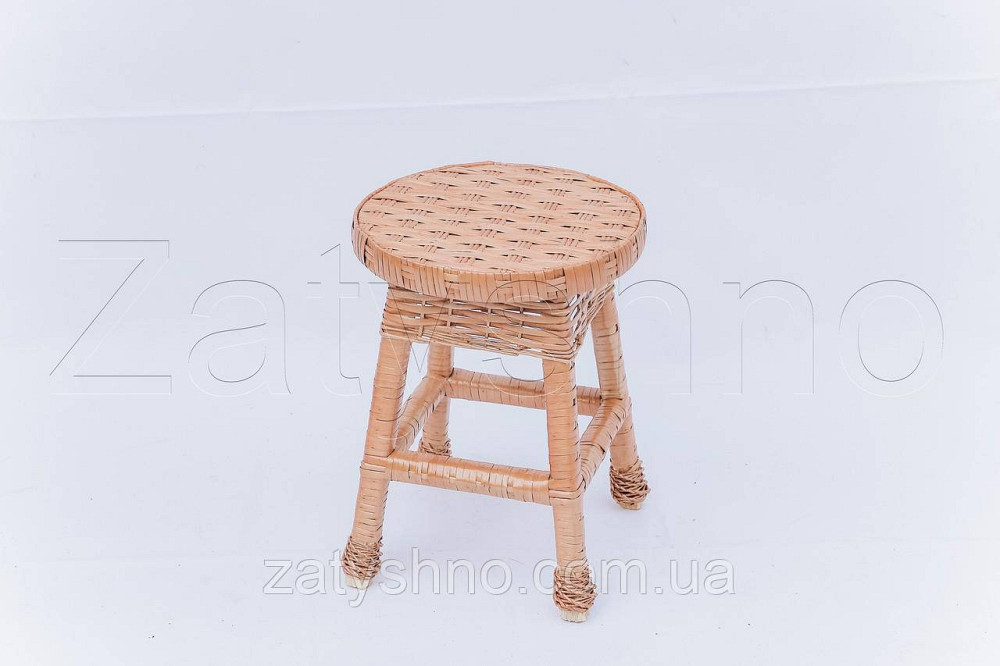 Табуретка детская плетеная ручной работы | табуретка плетеная для дачи | стулья из лозы​​​​​​​ Киев - изображение 2