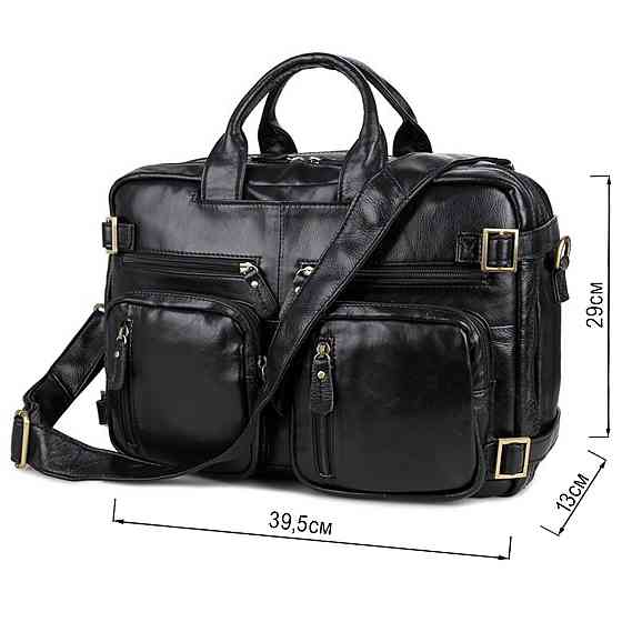 Сумка чоловіча Vintage 14219 трансформер Чорна Київ