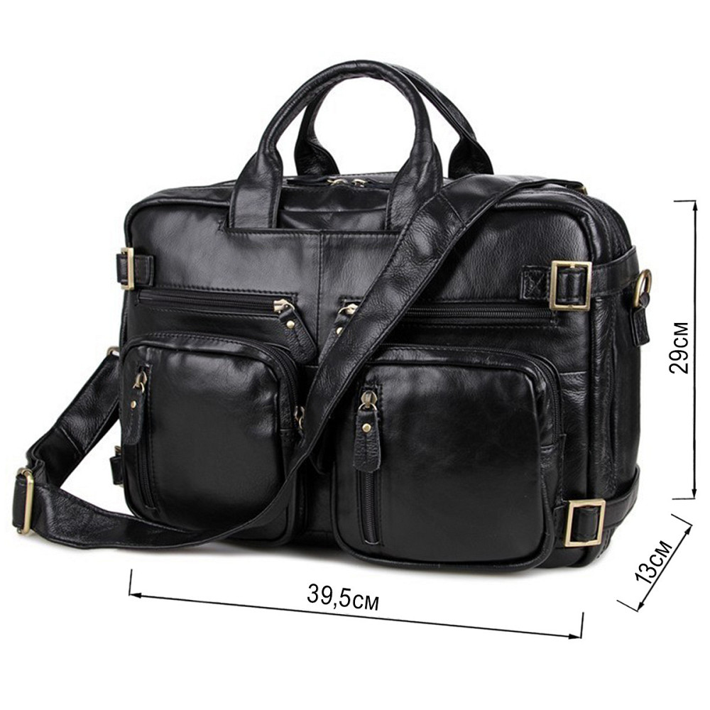 Сумка чоловіча Vintage 14219 трансформер Чорна Київ - фото 3