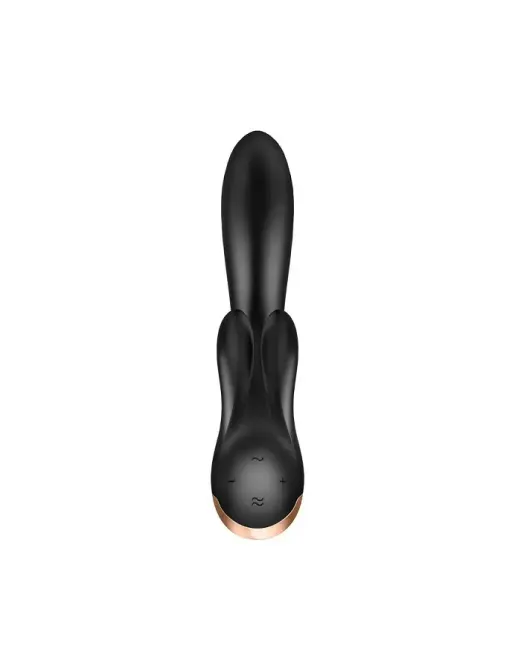 Смарт вібратор-кролик із подвійним відростком Satisfyer Double Flex Black Львів - фото 3