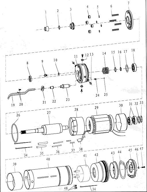 Dongyin Насос центробежный скважинный 1.1кВт H 79(53)м Q 140(100)л/мин Ø102мм DONGYIN 4SDm6/11 Коломыя - изображение 3