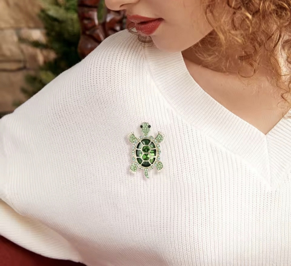 Брошка "Черепашка" Зелений (0225) Сміла - фото 7