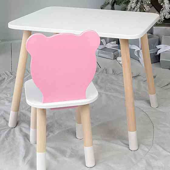 Деревянный комплект детский столик и стульчик, красивая детская мебель для развития творчества и игр малышу Киев