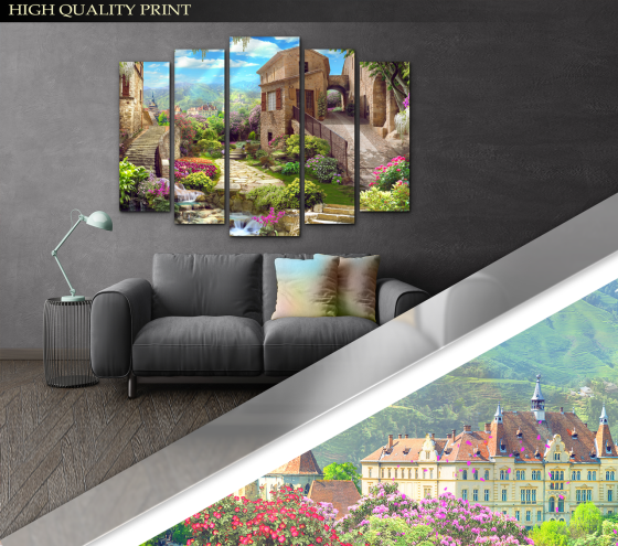 Модульна картина у вітальню / спальню Місто Природа Art-448_5 ( 80х118см ) Київ