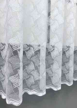 Короткая тюль, высота 1,6 м, жаккард цвет белый 1777т Киев