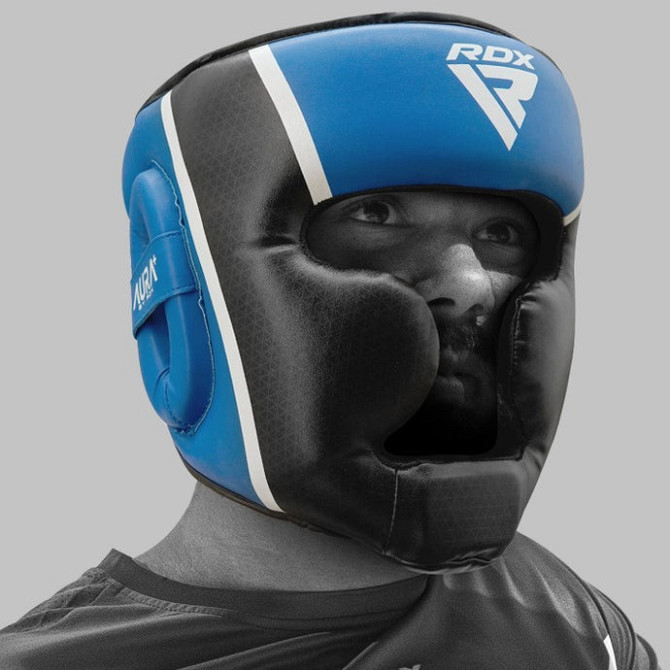 Боксерський шолом RDX AURA PLUS T-17 Blue/Black M (капа у комплекті) Каменское - изображение 7