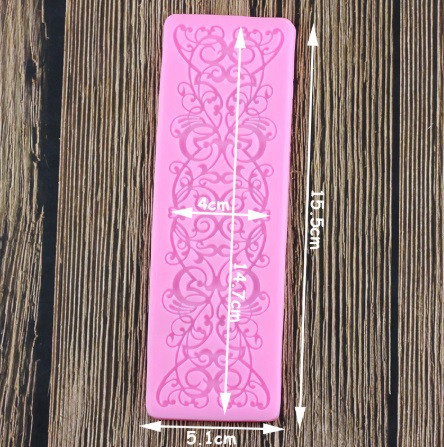Силиконовый молд кружевной 155 на 51 мм розовый Киев - изображение 3