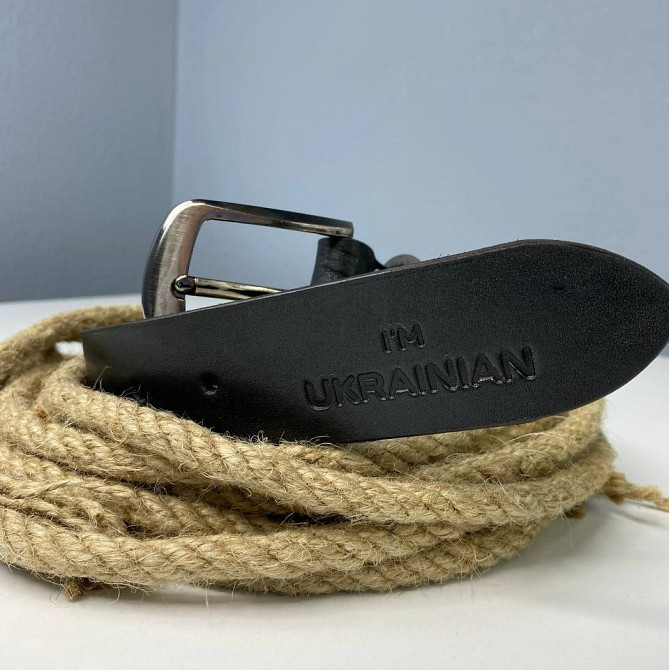 Ремінь чоловічий з натуральної шкіри для джинсів, повсякденний шкіряний пояс, чорнийMasterSem Київ - фото 6