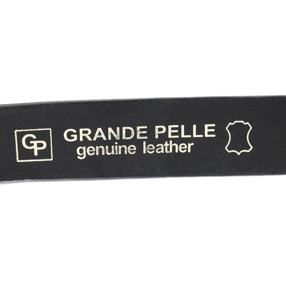 Практичный брючный ремень для мужчин из натуральной кожи GRANDE PELLE 11677 Черный Киев - изображение 5