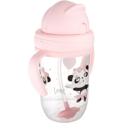 Поильник-непроливайка Canpol babies Exotic Animals с трубочкой и утяжелителем 270 мл Розовая (56/606_pin) Винница - изображение 3