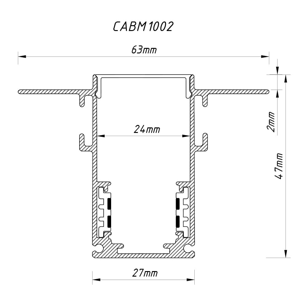 Шинопровід Ardero CABM1002 чорний вбудований 3м Харків - фото 2