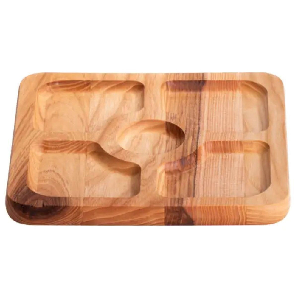 Менажница на 5 секций деревянная 25×25 см квадратная Lugi T43W250 Киев - изображение 1