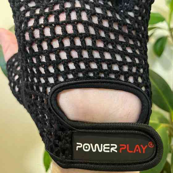 Спортивні рукавички для фітнесу та тренувань Рукавички для атлетики PowerPlay Чорний розмір L Київ