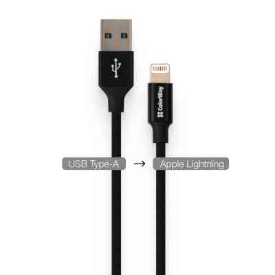 Дата кабель USB 2.0 AM to Lightning 2.0m black ColorWay (CW-CBUL007-BK) Винница