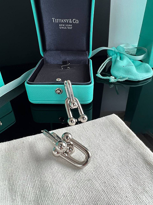 Тиффани серьги крупные  Hardwear / Tiffany серьги большие напыление серебро / упакованы в мешочек Одесса - изображение 3