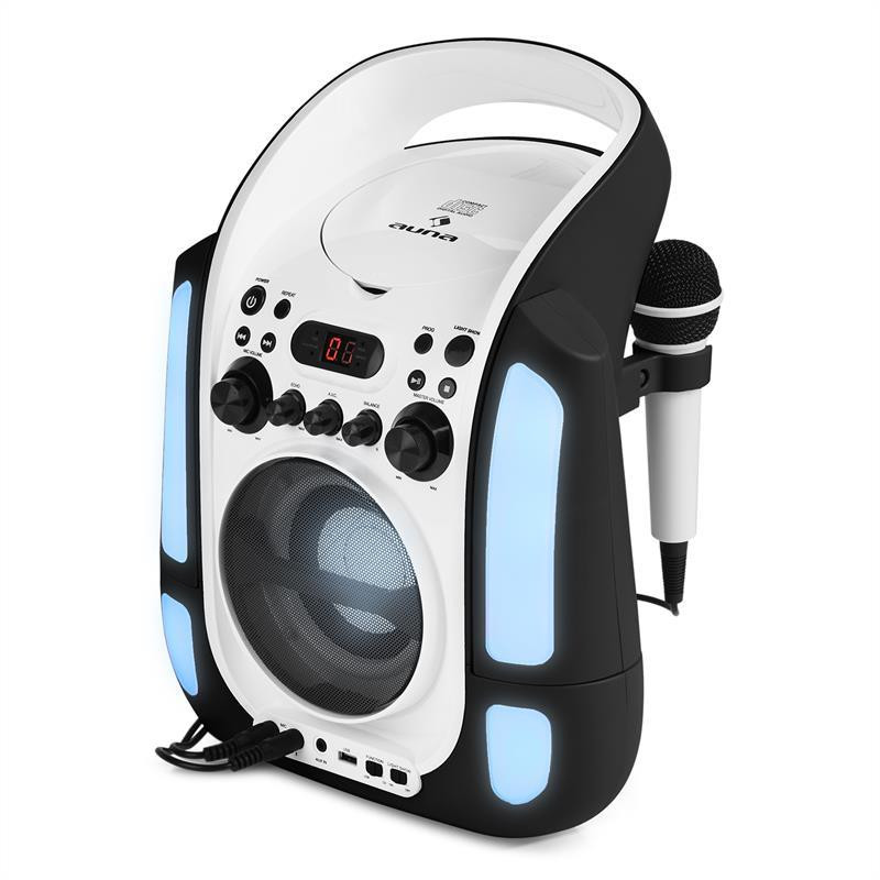 Kara Illumina караоке-система CD USB MP3 LED світлове шоу 2x мікрофон мобільний чорний (Німеччина, Рівне - фото 4