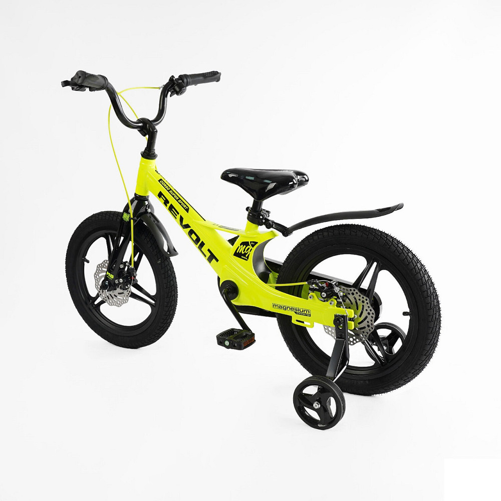 Велосипед 2-х колісний CORSO REVOLT 16 дюймів дискові гальма додаткові колеса Жовтий (MG-16480) Чернигов - изображение 4