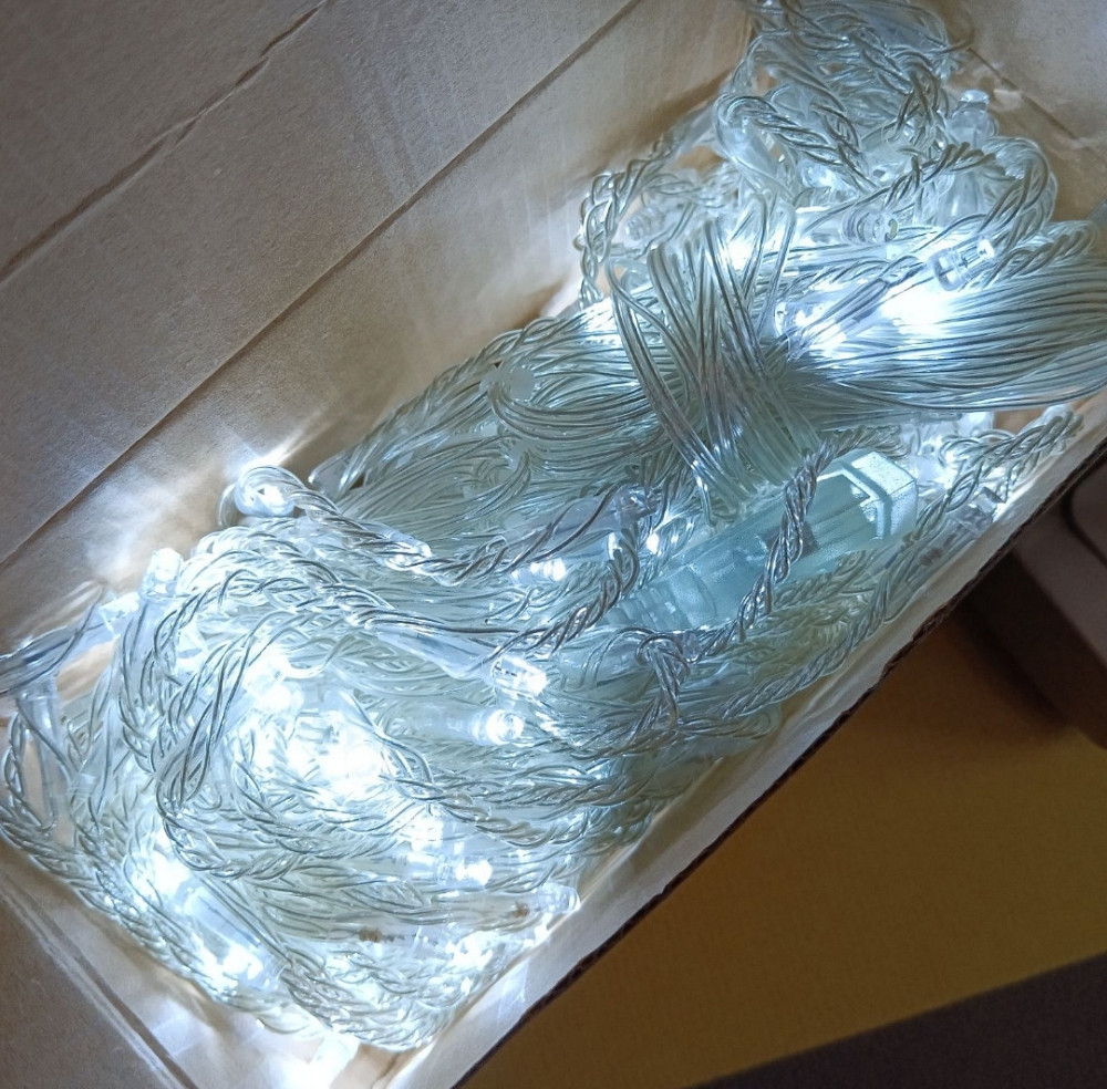 Гирлянда штора на окно водопад 2,5*2м цвет белый Киев - изображение 3