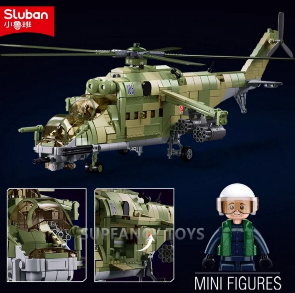 Конструктор модель бойовий вертоліт КА 52 Sluban 913 шт. блоків Lego. Харків - фото 2