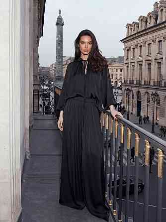 Жіночий стильний елегантний шовковий костюм армані Чорний, 46/48 Одеса