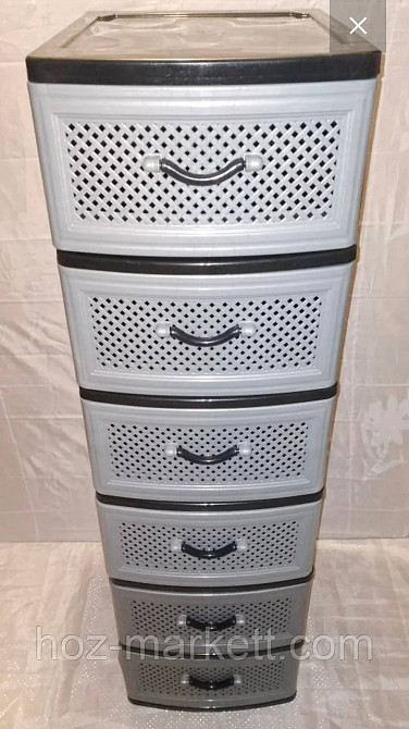 Комод пластиковый серый на 6 ящиков серый сетка Харьков - изображение 2