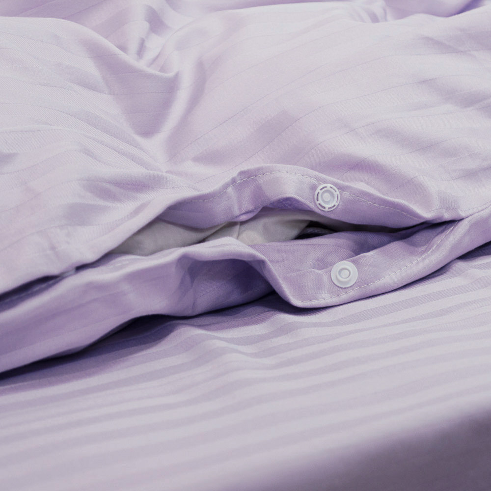Постельное белье Страйп Сатин Полуторное 125 г/м2 YouStar (Лиловый) 2 х 50х70 Сумы - изображение 3