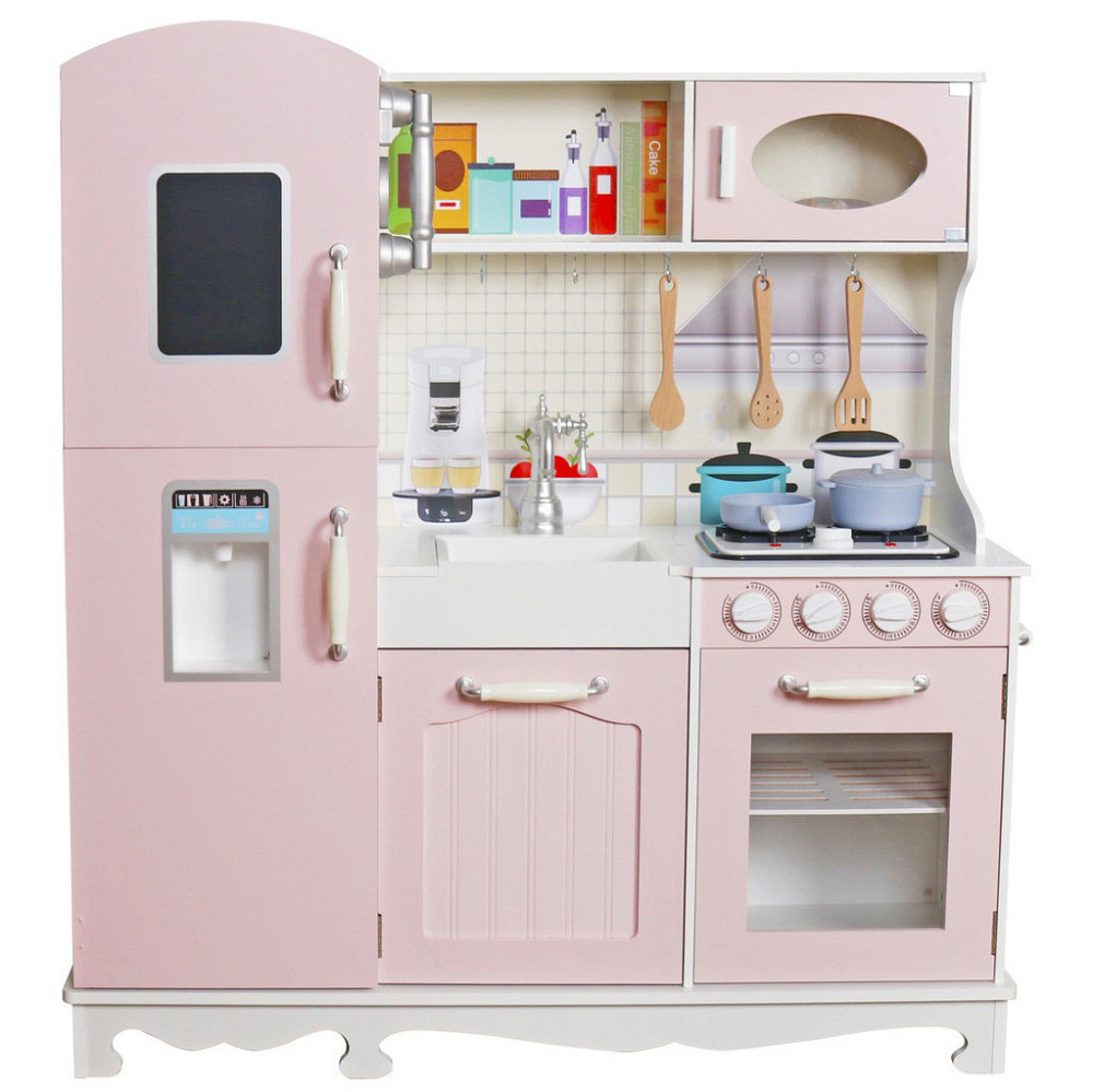Дитяча дерев'яна ігрова кухня AVKO Ліана Pink звукові та світлові ефекти Київ - фото 1