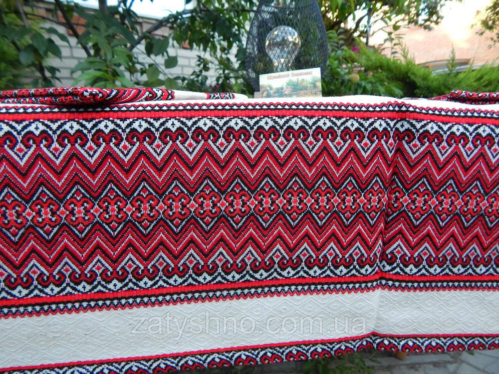 Вышитая скатерть с салфетками на льне Киев - изображение 2