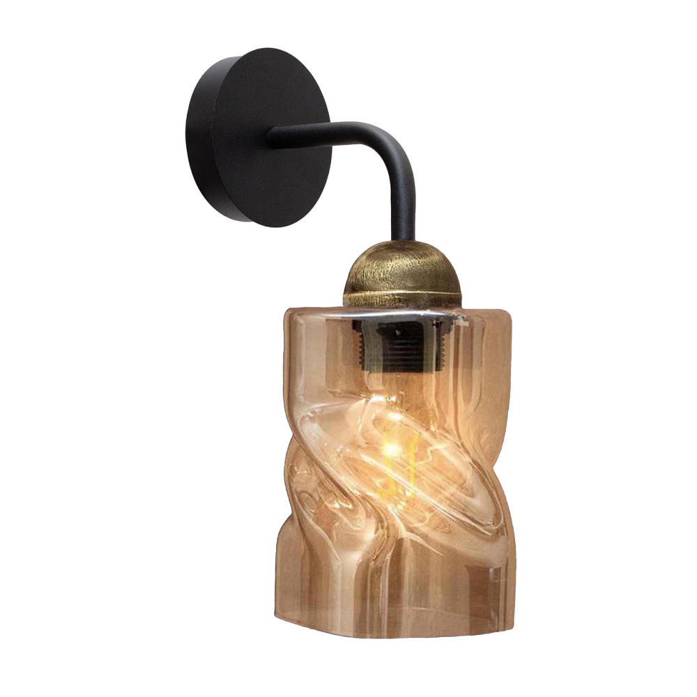 Світильник настінний MSK Electric Tornado бра під лампу E27 PL 202405 BK чорний Одеса - фото 1