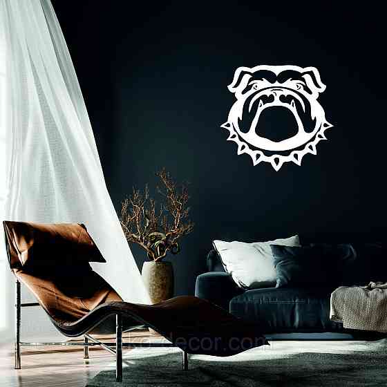 Декоративне настінне Панно «Бульдог», Декор на стіну 70*70 см, Білий Київ