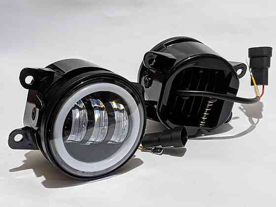 Протитуманні фари LED універсальна 3,5 дюйма 90мм туманка  +drl ДХО глазки габарит 60 ватт Харків