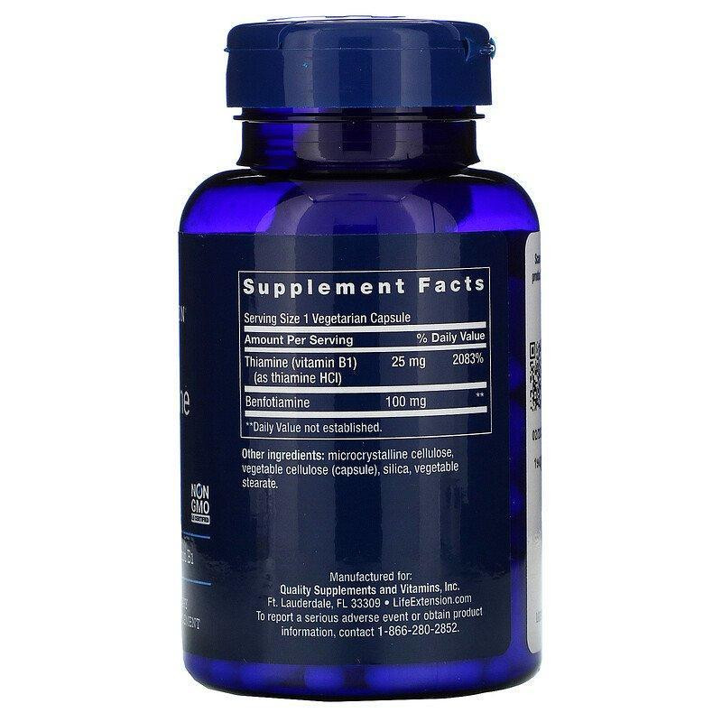 Бенфотиамин Life Extension Benfotiamine 100 мг 120 капсул Киев - изображение 2