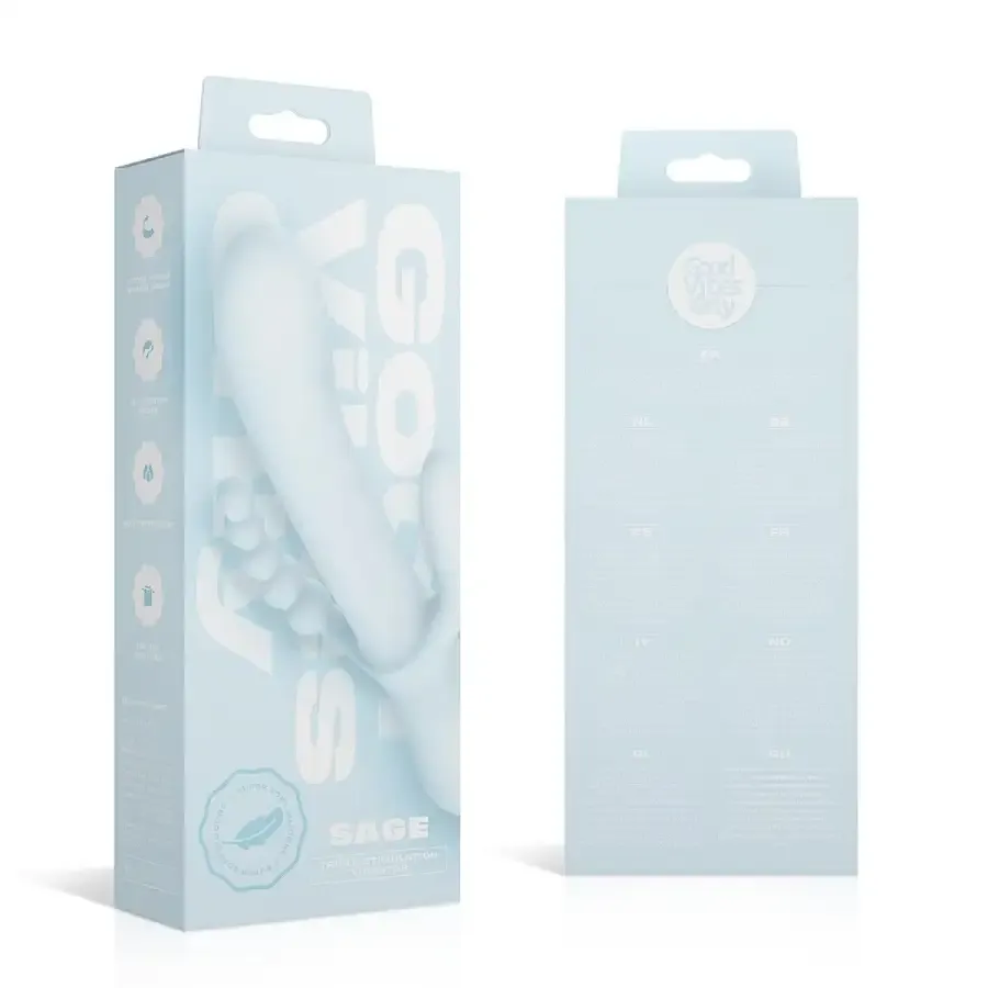 Тройной вибратор Good Vibes Only – SAGE Triple Stimulation Vibe Soft Silicone – Blue, манящее движение Львов - изображение 9