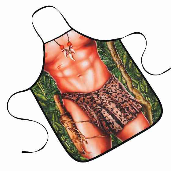 Фартух для кухні чоловічий печерний герой мускулистий образ 73 на 57 см різнобарвний Київ