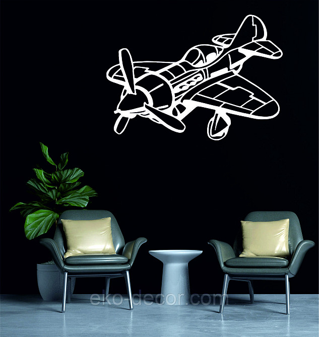 Декоративное настенное Панно «Самолет», Декор на стену 50*35 см, Белый Киев - изображение 2