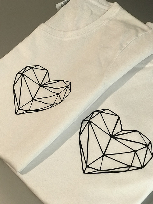 Парні футболки для хлопця та дівчини з Абстрактним принтом серця Чернівці - фото 3