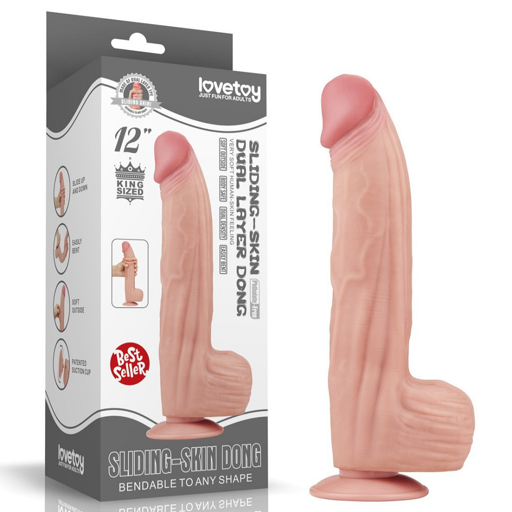 Фаллоимитатор 12'' King Sized Sliding Skin Dual Layer Dong Sex Aura Киев - изображение 2